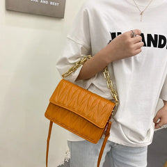 Summer Casual Chain Crossbody Bag Women Shoulder Handbag PU Leather Messenger