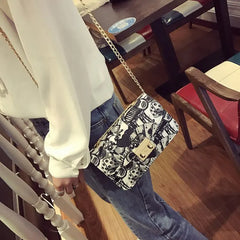 Summer Graffiti Flap Bag Women Handbags Purses High Chain Messenger Clutch