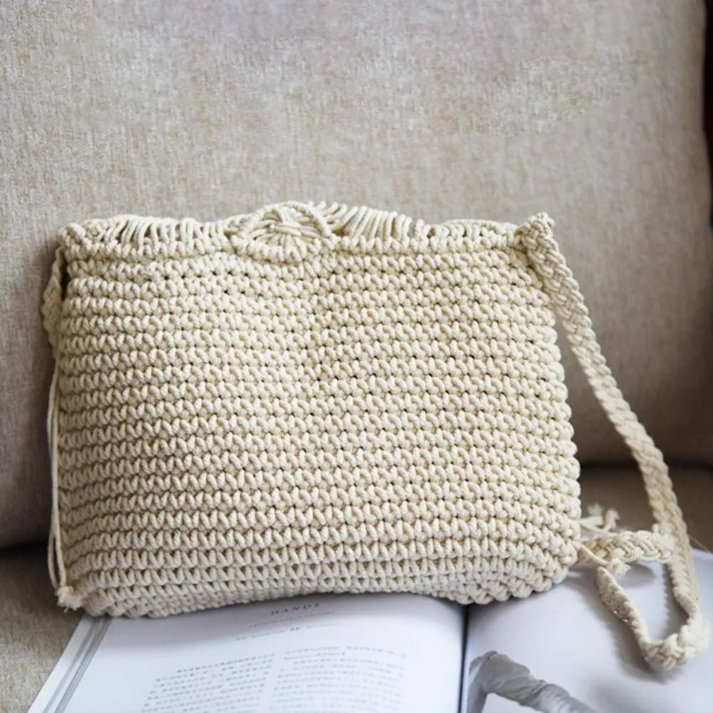 Women's Straw Tassel Beach Bag Rattan Crossbody Shoulder Bag