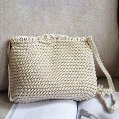 Women's Straw Tassel Beach Bag Rattan Crossbody Shoulder Bag