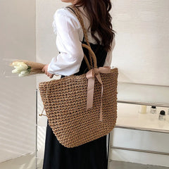 Summer Straw Weave Shoulder Bag For Women Beach Holiday Crossbody Bag