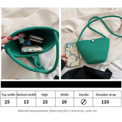 Summer Straw Bag for Women Bucket Beach Bag Rattan Travel Bohemia Shoulder