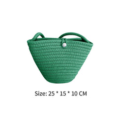 Summer Straw Bag for Women Bucket Beach Bag Rattan Travel Bohemia Shoulder