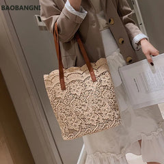Summer Lace Shoulder Bag Women Handbag - Big Capacity Travel Beach Bag