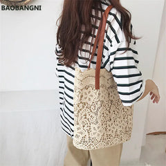 Summer Lace Shoulder Bag Women Handbag - Big Capacity Travel Beach Bag