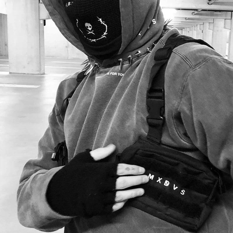 Men's Tactical Chest Bag Vest Hip-Hop Style Multi-functional Chest Rig