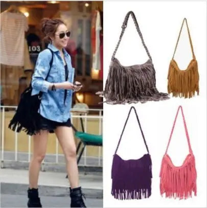 Tassel Bags Women Messenger Bags Faux Suede Shoulder bags