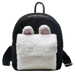 Teddy Wool Backpack Rabbit Ear Wool Women's Bag Personalized Embroidered