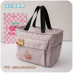 Women's Thermal Lunch Bag Large Tote Food Picnic Badge Portable Bags