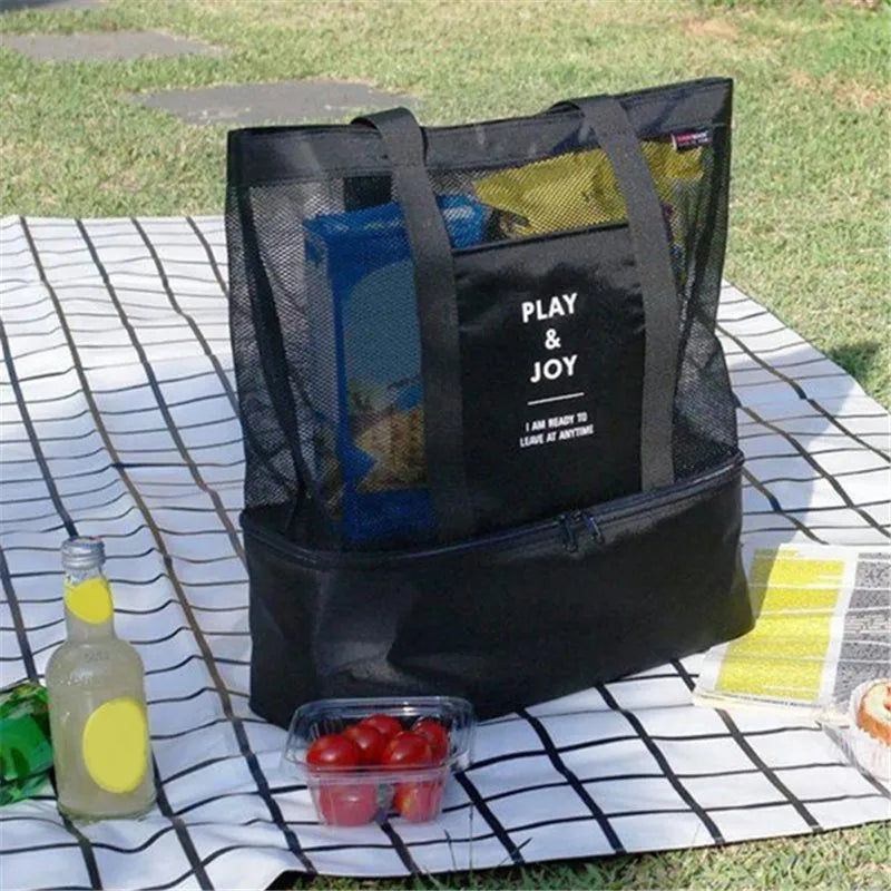 Thermal Insulation Bag Handheld Lunch Bag Shoulder Cooler Picnic Beach Tote