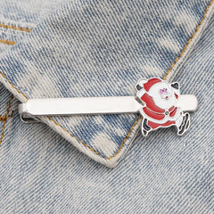 Tide Christmas Series Mini Santa Claus Tie Clip for Man Woman Holiday