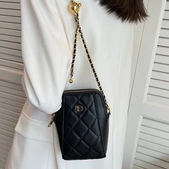 Women's Pleated Pu Leather Crossbody Bag with Silk Scarf - Small Messenger Bag