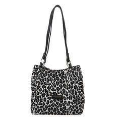 Leopard Tote Bag Women PU Shoulder Handbag Crossbody OL Style Handle Bag