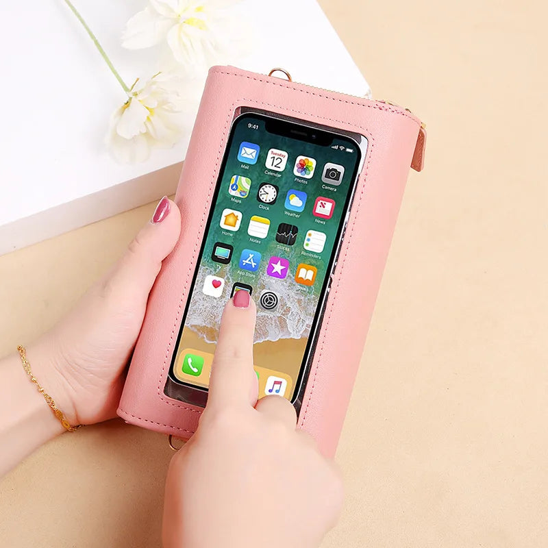 Touch Screen Mobile Phone Women Shoulder Bag Large Capacity Crossbody Purse