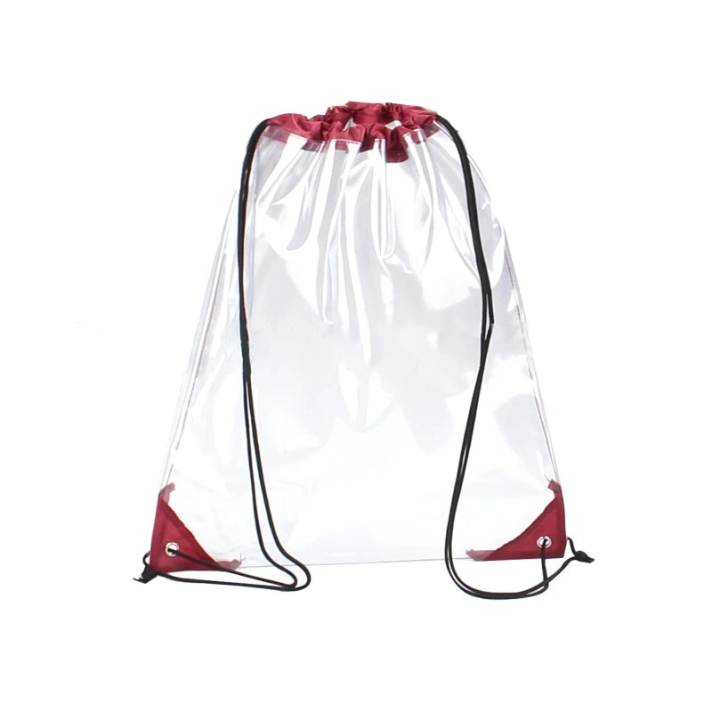 Clear Drawstring Backpack Gym Bag Sport Pack
