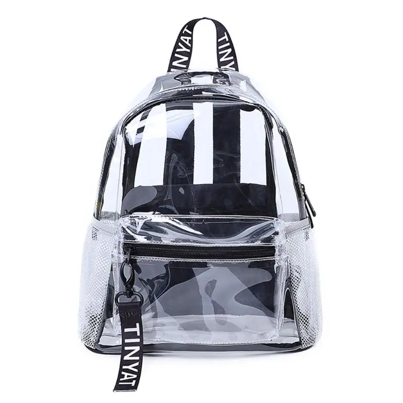 Transparent PVC Backpack For School Girls Clear Bags Travel Daypack