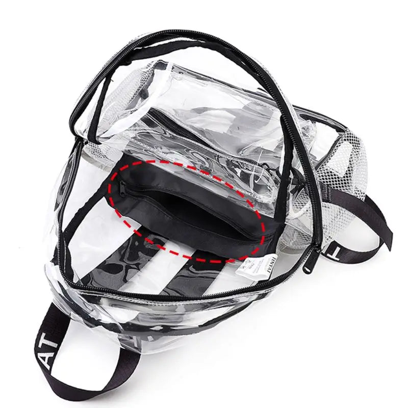 Transparent PVC Backpack School Travel Daypack for Teenager Girls