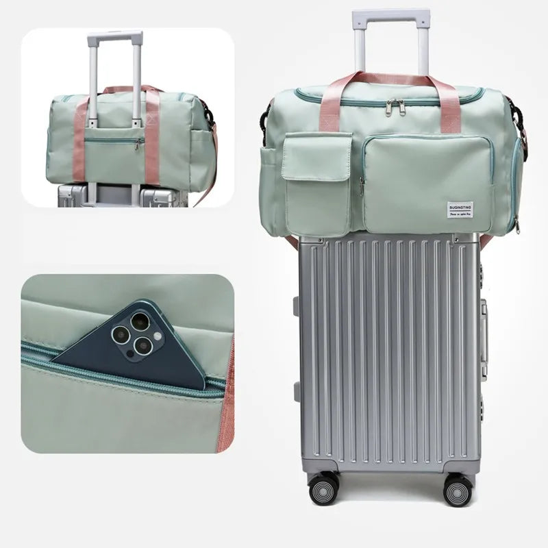 Waterproof Duffle Bag Fitness Yoga Gym Bag Weekend Bag for Women