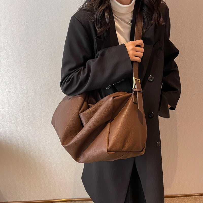 Large Leather Shoulder Crossbody Bag for Women