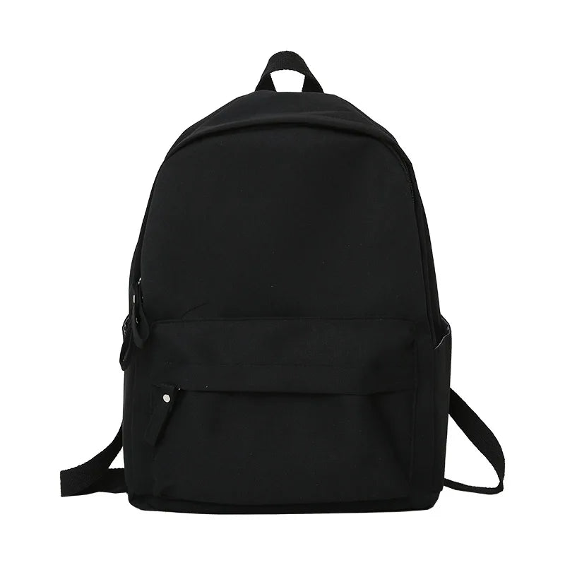 Canvas Women Backpack Solid Shoulder Bags Teenager Girl Waterproof School Bag