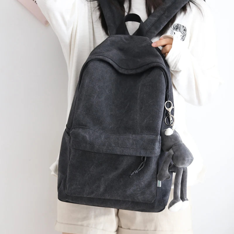 Canvas Women Backpack Shoulder Bags Teenager Girl School Bag Mochilas