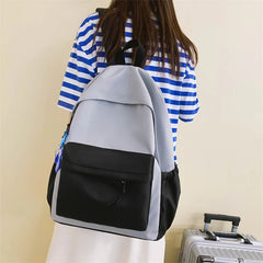 Canvas Women Backpack Solid Shoulder Bags Teenager Girl School Bag