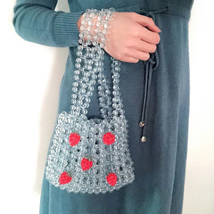 Crystal Woven Beaded Bag Retro Crossbody Hand-held Shoulder Bag
