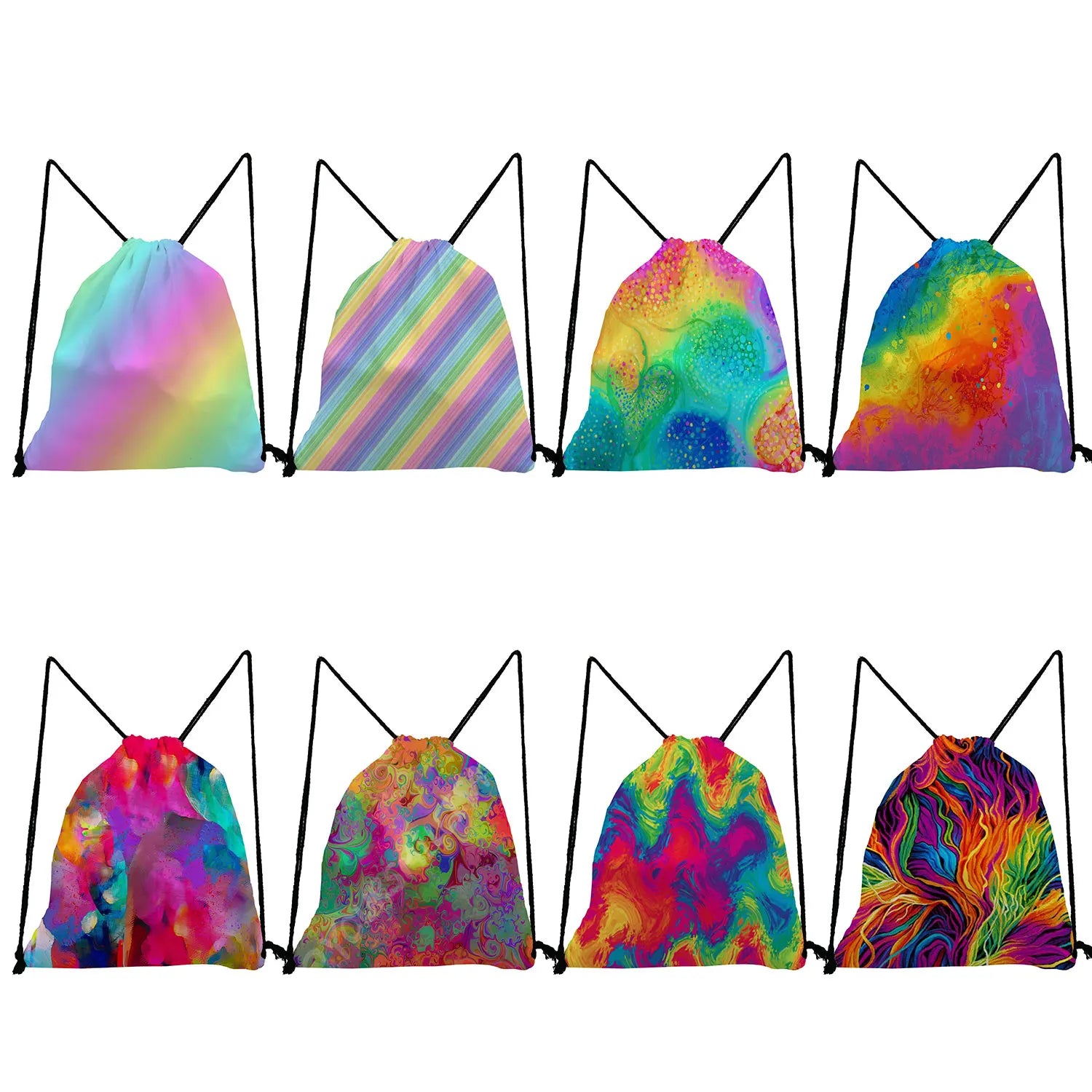 Colorful Print Backpacks For Students Rainbow Colors Art Creativity