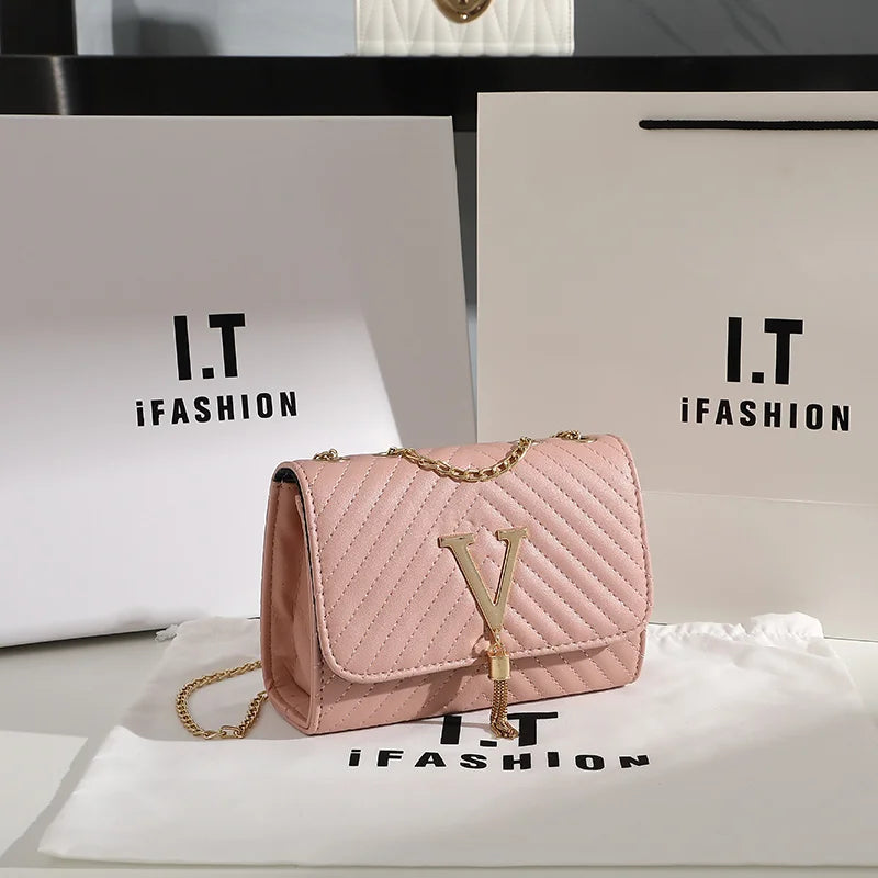 Embroidery Women Crossbody Bag Sequined Tassel Handbag
