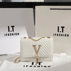 Embroidery Women Crossbody Bag Sequined Tassel Handbag