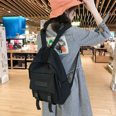 Casual Backpack Shoulder Bag Solid SchoolBag for Teenage Girl Boy