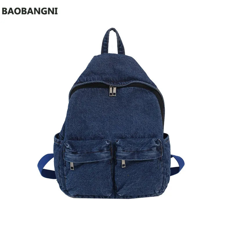 Denim Women Backpack Students Shoulder Bags Teen Girl School Bag