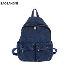 Denim Women Backpack Students Shoulder Bags Teen Girl School Bag
