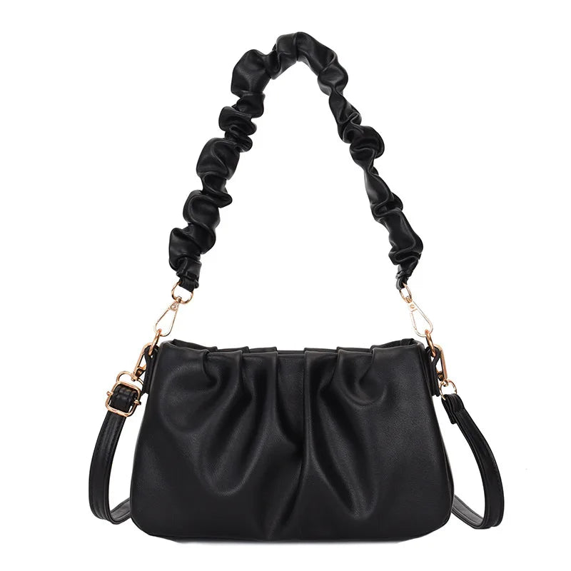 Pleated Cloud Bag Texture Messenger Bag Female Niche Joker