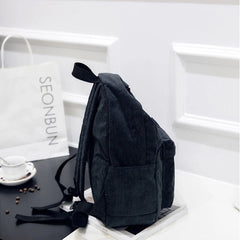 Corduroy Backpack College School Bagpack Travel Shoulder Bags