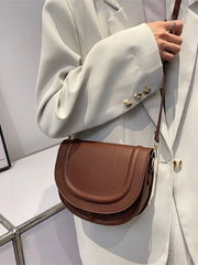 Women's Pu Leather Saddle Shoulder Crossbody Bag Tote