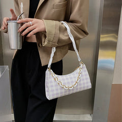 Women's Crossbody Shoulder Bag French Zipper Portable Underarm Bag