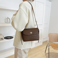Women's Shoulder Bag PU Leather Female Bag Hardware Lock Flip