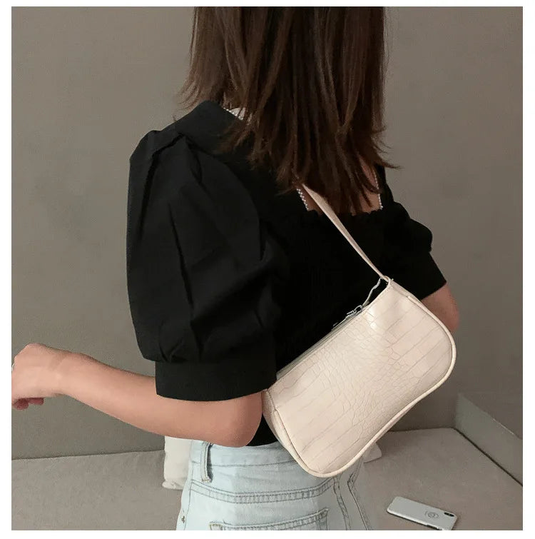 Women's PU Leather Shoulder Bag Crossbody Handbag Zipper Small Square Bag