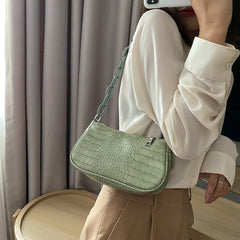 Women's PU Leather Milk Tea Shoulder Bag Zipper Handbag