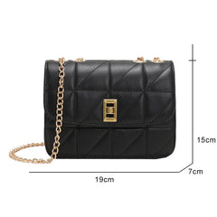 Women's Small Shoulder Bag with Chain Strap PU Leather Crossbody Brown