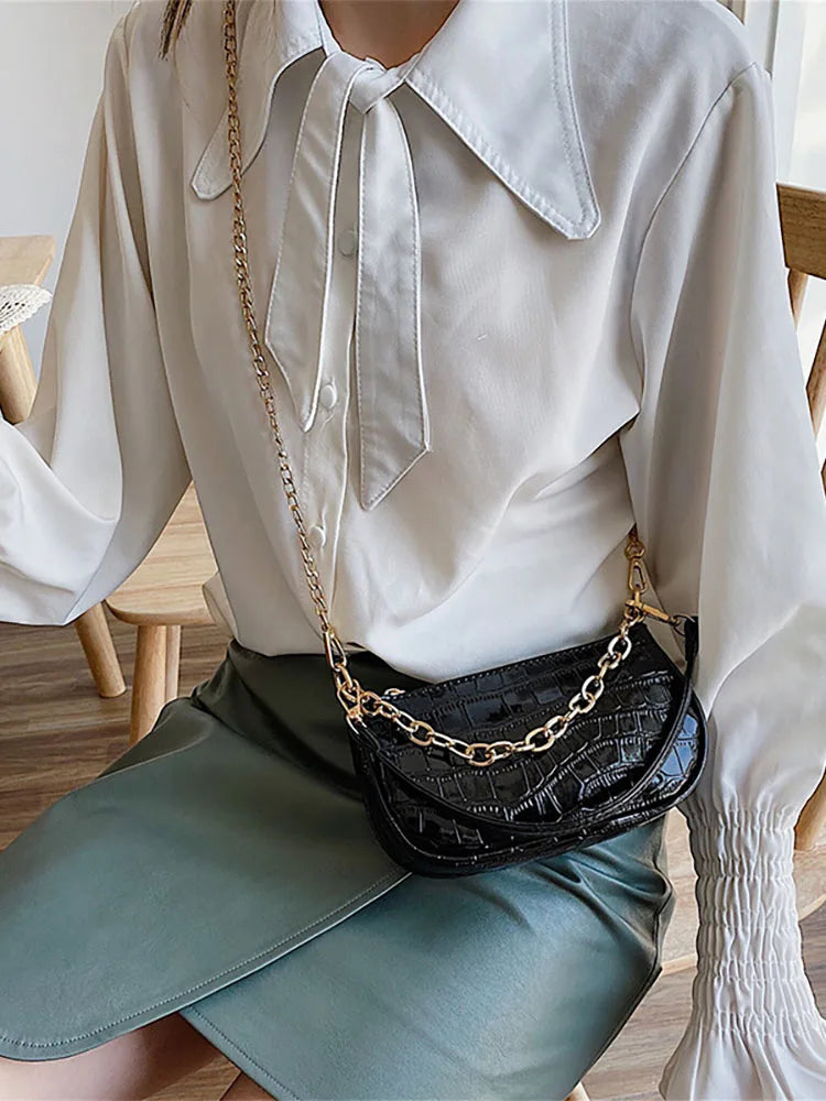 Women's Shoulder Bag Tote Pu Leather Chain Handbags Ladies Crossbody Bags