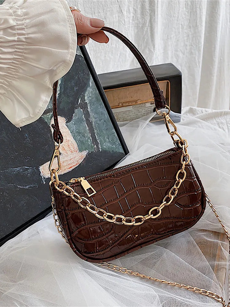 Women's Shoulder Bag Tote Pu Leather Chain Handbags Ladies Crossbody Bags