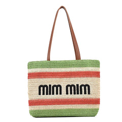Bohemia Handbags Women Hand-weave Tote Bag Letter Print