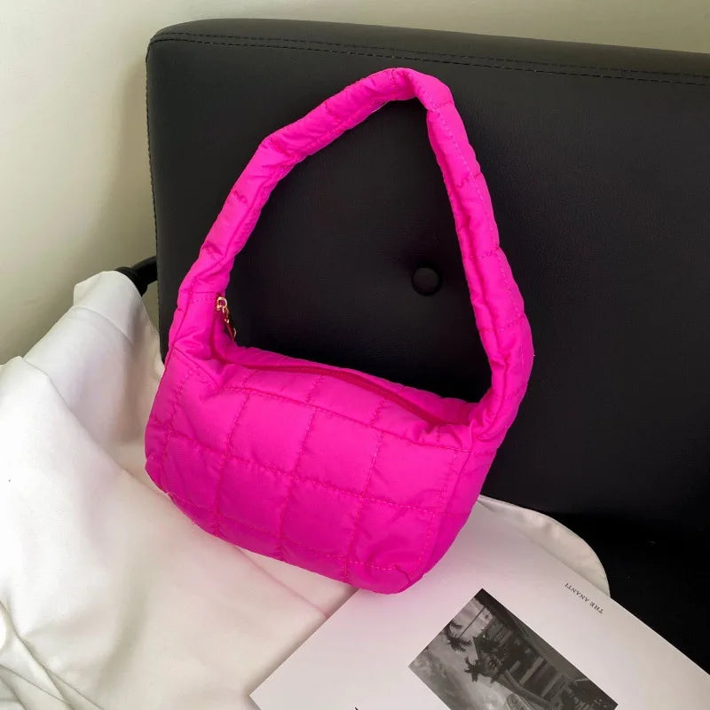Ladies Winter Handbag Purse Quilted Puffy Shoulder Bag Girls Underarm Cloud