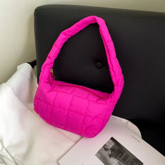 Ladies Winter Handbag Purse Quilted Puffy Shoulder Bag Girls Underarm Cloud