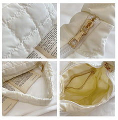 Ladies Winter Handbag Purse Quilted Puffy Shoulder Bag Girls Underarm Cloud