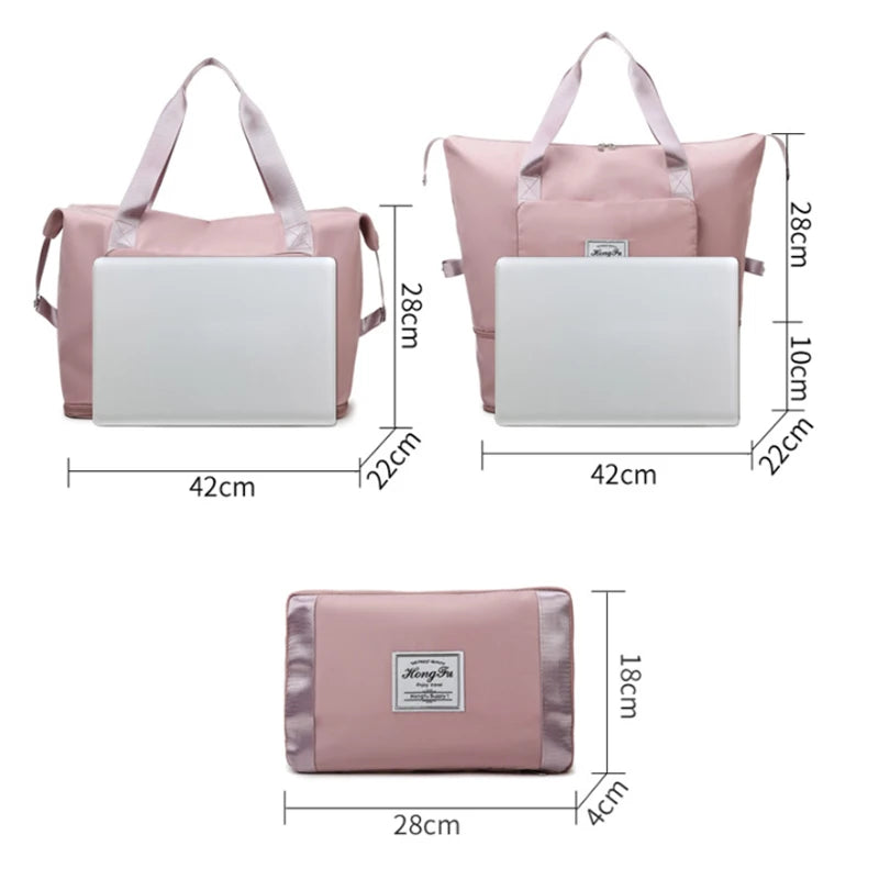 Unisex Large Capacity Folding Travel Bags Waterproof Luggage Tote Handbag