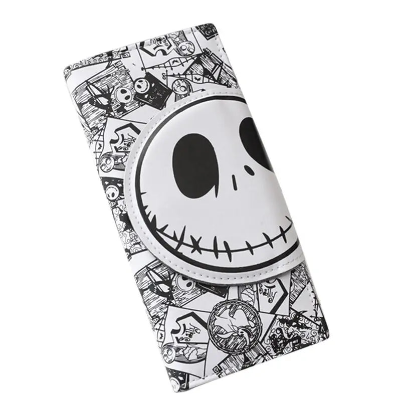 Unisex PU Leather Comics Nightmare Wallets Cartoon Jack Skull Purses