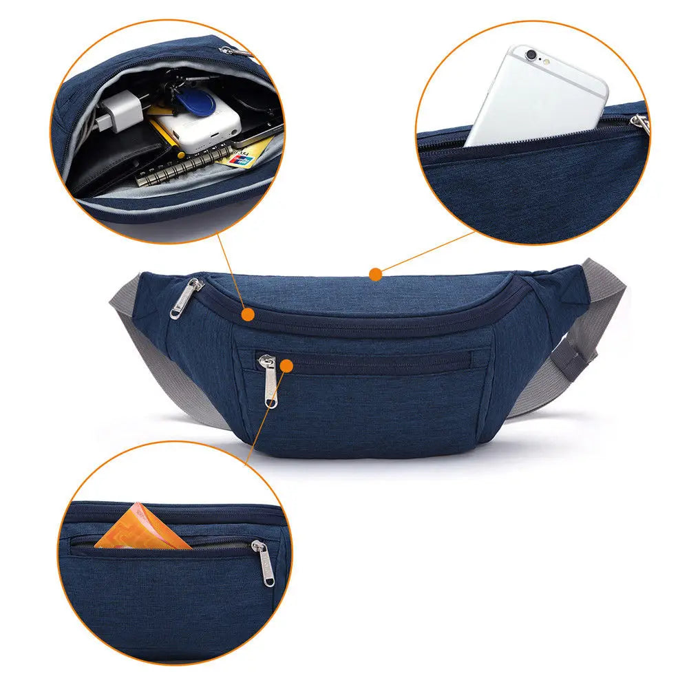 Waterproof Unisex Waist Bag - Travel Running Sports Harness Bag